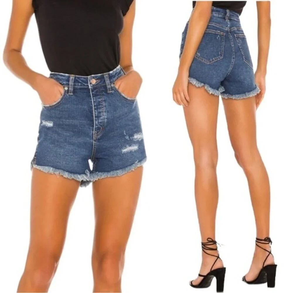 Free People We The Free Crvy High Rise Vintage Shorts